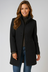Women's High-Neck Structured Coat