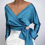 Flowing Silk Blouse with Classic Feminine Cut