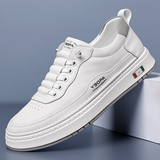 Men's Faux Leather Shoes with Thick Sole and Stitched Base