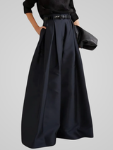 Elegant high-waisted long trouser skirt for formal and casual occasions
