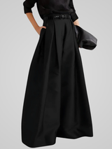 Elegant high-waisted long trouser skirt for formal and casual occasions