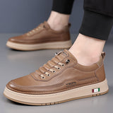 Men's Faux Leather Shoes with Thick Sole and Stitched Base