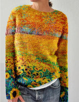 Embroidered floral sweater for women