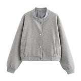 Pilot jacket with ribbed structure and stand-up collar