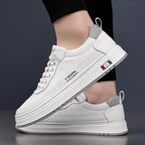 Men's Faux Leather Shoes with Thick Sole and Stitched Base