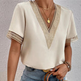Elegant Crochet Trim Women's Blouse