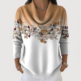 Floral Sweater with Soft Neckline