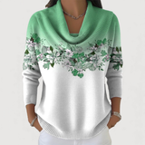 Floral Sweater with Soft Neckline