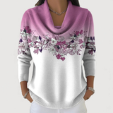 Floral Sweater with Soft Neckline