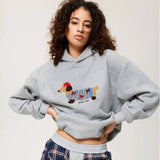 Unisex Oversize Hoodie with Dachshund Embroidery and Kangaroo Pocket