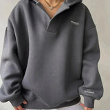 Oversized V-neck sweater for women