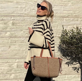 Striped turtleneck sweater for women