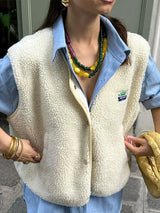 Sleeveless Wool Spring Vest for Women - Trendy Button-Down in Solid Colors