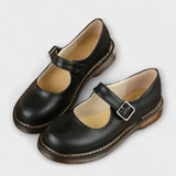 Women's Leather Mary Jane Shoes | Adjustable Strap
