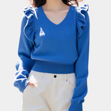 Women's Ruffle-Trim Sweater | Soft Polyester