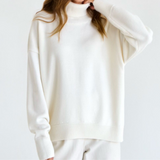 Knitted sweater with turtleneck for women