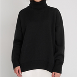 Knitted sweater with turtleneck for women