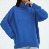 Knitted sweater with turtleneck for women