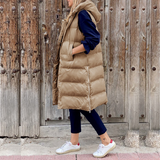 Long puffer jacket for women