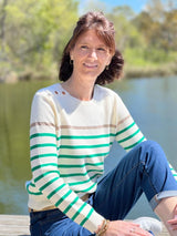 Women's Striped Sailor Sweater | Round Neck