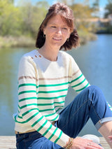 Women's Striped Sailor Sweater | Round Neck