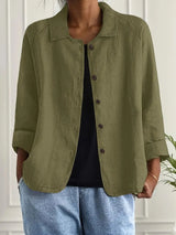 Lightweight Linen Jacket with Relaxed Fit and Elegant Everyday Style