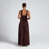 Strapless Maxi Dress with Asymmetrical Cut and High Slit