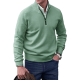 Men's Cashmere Quarter-Zip Sweater | Stand-Up Collar