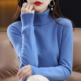 Luxury women's cashmere Winter turtleneck sweater - Elena