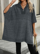 Women's pullover with quarter zipper