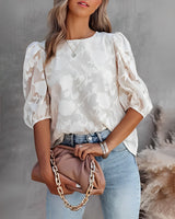 Puff sleeve chiffon shirt for Women