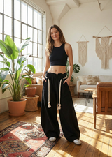 Women’s Barrel Baggy Leg Sweatpants with Elastic Loop Waist