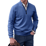 Men's Cashmere Quarter-Zip Sweater | Stand-Up Collar
