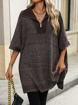Women's pullover with quarter zipper