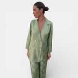 Women's Blazer and Wide Leg Trousers Set