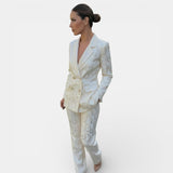 Women's Blazer and Wide Leg Trousers Set