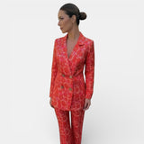 Women's Blazer and Wide Leg Trousers Set