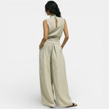 Women's Sleeveless Cotton Linen Set