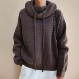 Elegant knitted hoodie for women