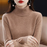 Luxury women's cashmere Winter turtleneck sweater - Elena