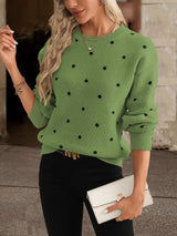 Polka dot sweater - Casual and stylish for women in fall and winter