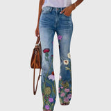 Floral Print Wide-Leg Pants