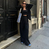 Women's set: shirt and loose-fitting trousers in lightweight linen