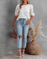Puff sleeve chiffon shirt for Women