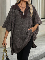 Women's pullover with quarter zipper