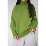 Knitted sweater with turtleneck for women