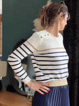 Women's Striped Sailor Sweater | Round Neck