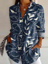 Striped Button-Down Shirt with Long Sleeves