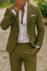 Slim Fit Linen Suit | Elegant Summer Set