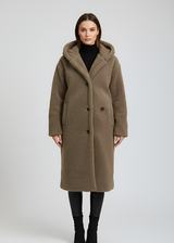 Women’s Long Teddy Coat Hooded Faux Fur Winter Coat